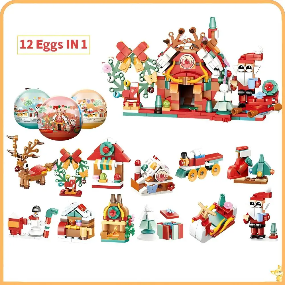 ตัวต่อโมเดลซานตาคลอสคริสต์มาส ของเล่นเด็ก ของขวัญคริสต์มาส ปฏิทินนับถอยหลังวันคริสต์มาส ชุดตัวต่อ DIY
