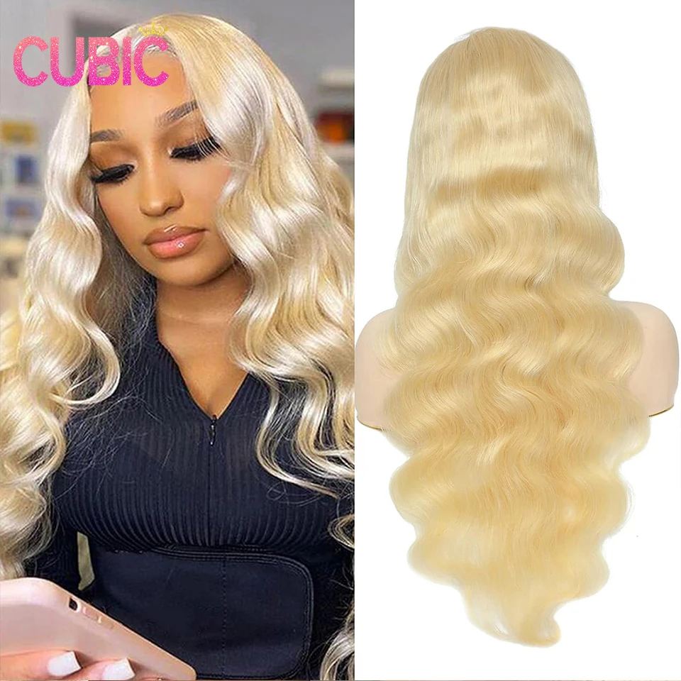 

613 Body Wave Lace Front Wig Human Hair 13x6 Blonde Lace Frontal Wigs 180% Density Pre Plucked Bleached Knots with Baby Hair