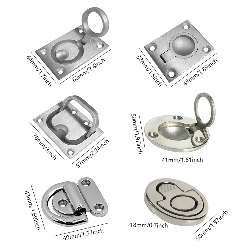 Durable Stainless Steel Marine Boat Deck Hatch Flush Pull Lift Handle Ring Door Knobs Handles Pull Ring