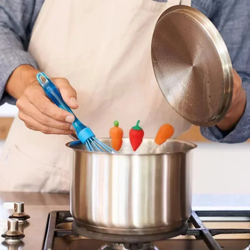 Kitchen Household Silicone Pot Lid Anti-spill Rack Heat-resistant Anti-Overflow Stoppers Pot Cover Lifter Holder Kitchen Tools