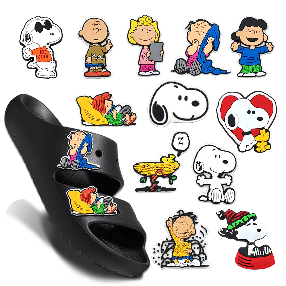 

1-100PCS MINISO Snoopy Series Shoe Charms Garden Shoe Accessories Buckle Fit Clogs Decaration Sandals Decorate Men Women Gift