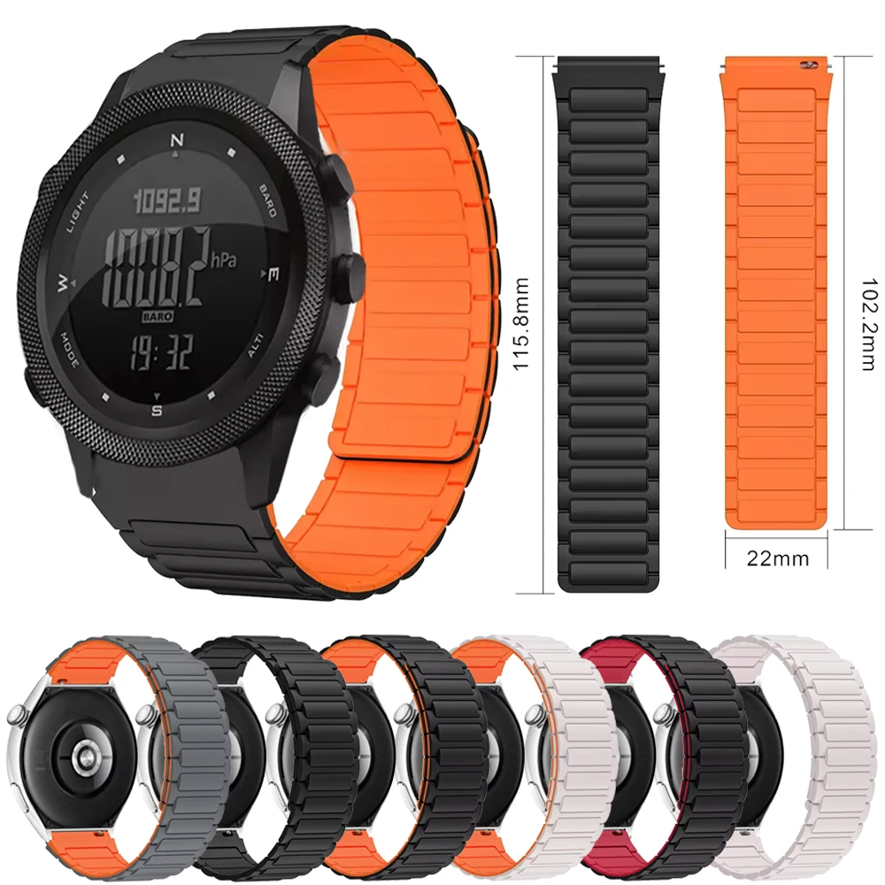 22 مللي متر سيليكون المغناطيسي الفرقة ل NORTH EDGE APACHE-46 Smartwatch استبدال معصمه ل APACHE-46 سوار إكسسوارات Correa
