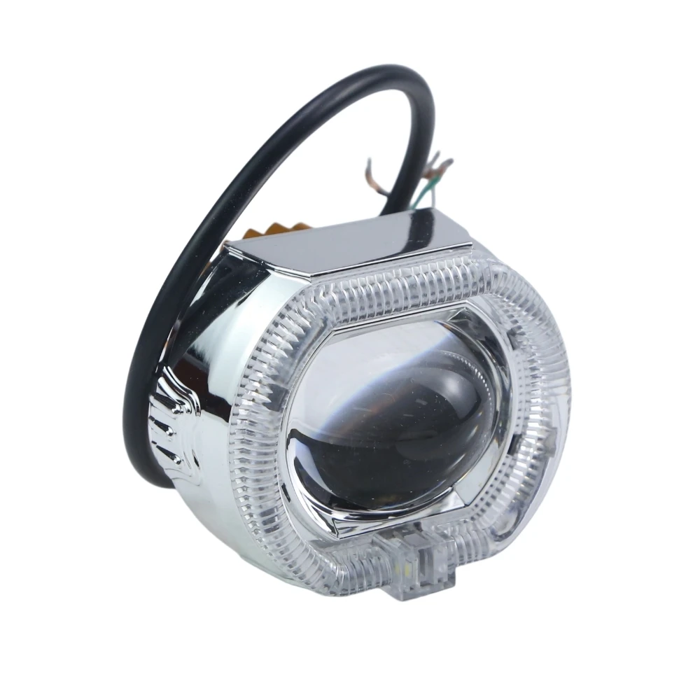 Universal Waterproof 2.5 Inch LED Projector Lens Dual Halo Angel Demon Eye High Low Beam Motorcycle Headlight For Car E Bike