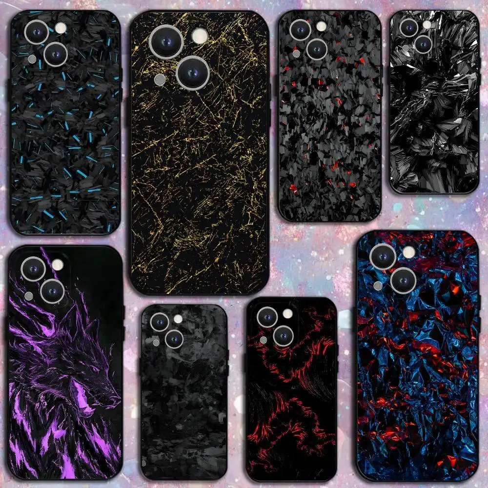

Carbon Fiber Pattern Painting Phone Case For iPhone 17,16,15,14,13,12,11 Plus,Pro Max,XS,X,XR,SE,Mini Soft Silicone Black Cover
