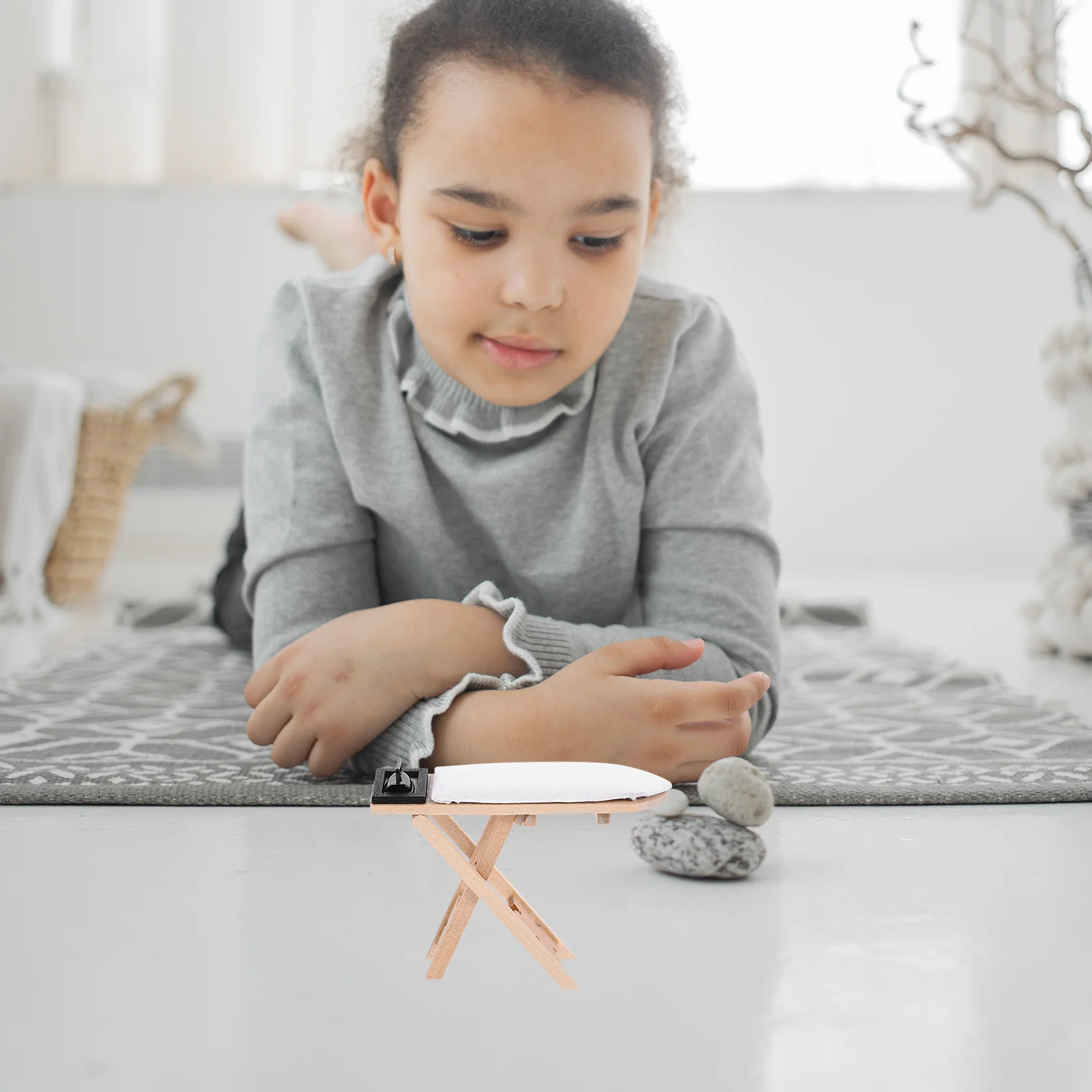 Tafel Miniatuur Houten Meubilair Speelgoed Woodsy Decor Legering Micro Poppenhuis Ijzer Versieren