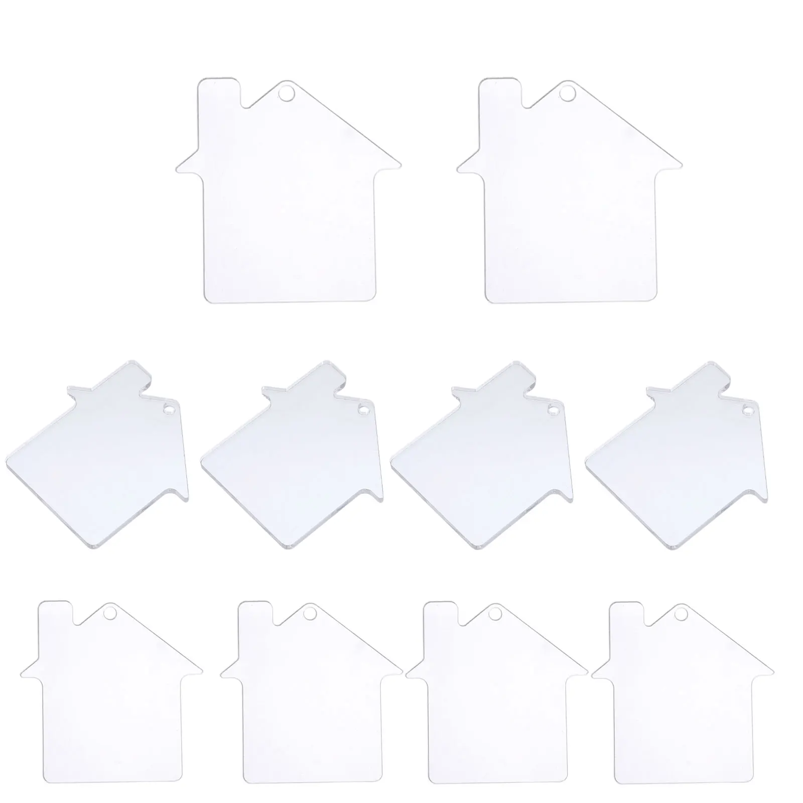 

10 Pcs Acrylic Pendant Accessories Blank Ornaments Keychain Keychains Shaped Blanks Sublimation Clear