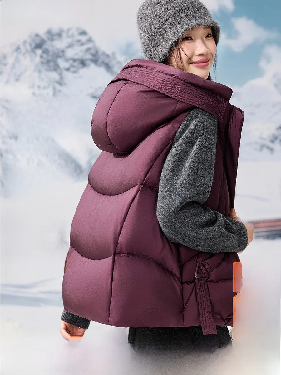 

Fene down Vest Mofei Mei Winter 2025 Arc Sewing Design Corner Ring Decoration Women's Faionable Casual Sle Coat