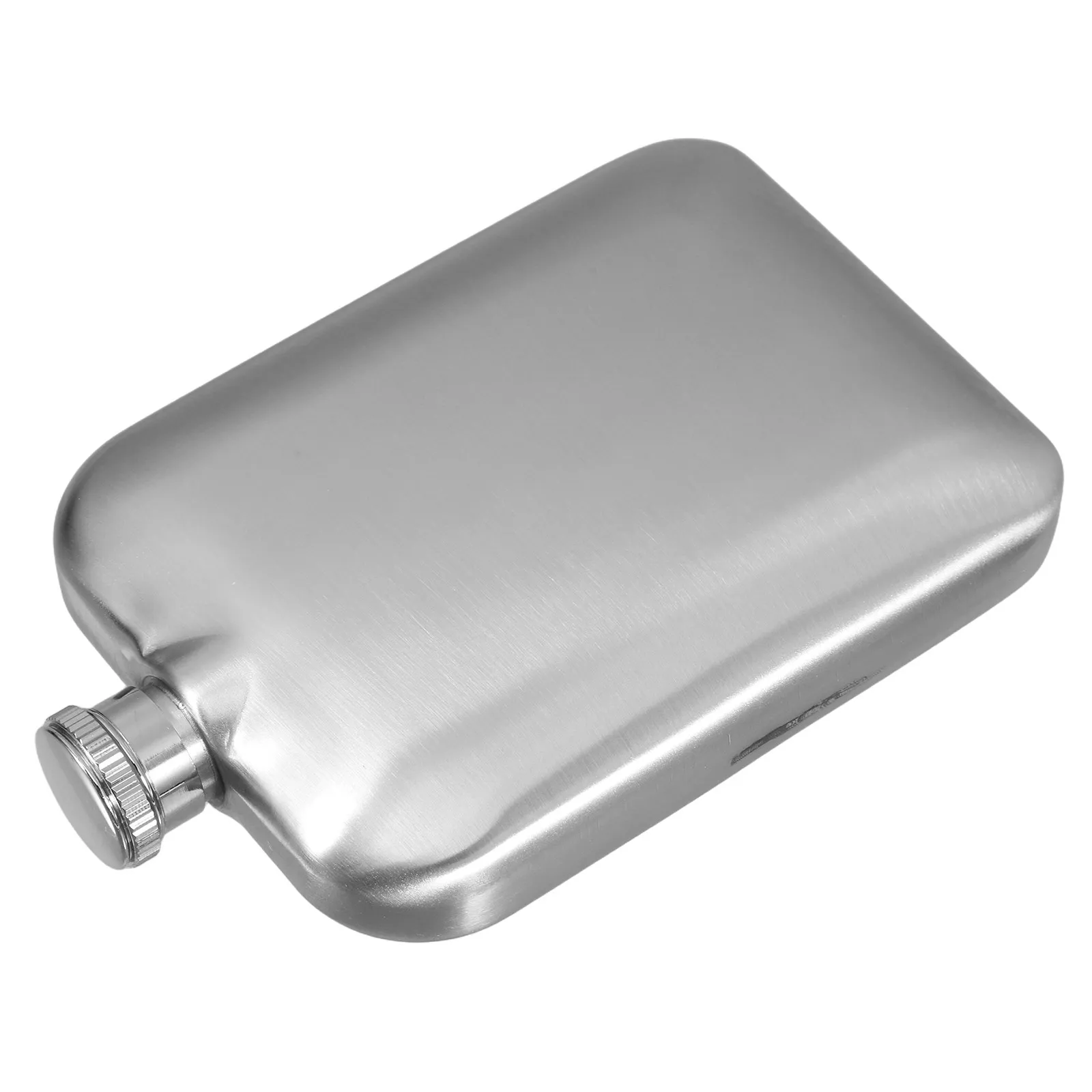 6Oz Modern Square Stainless Steel Flask Matte Finger Print Resistant Portable Hip Flask for Whiskey Liquor Camping Hiking