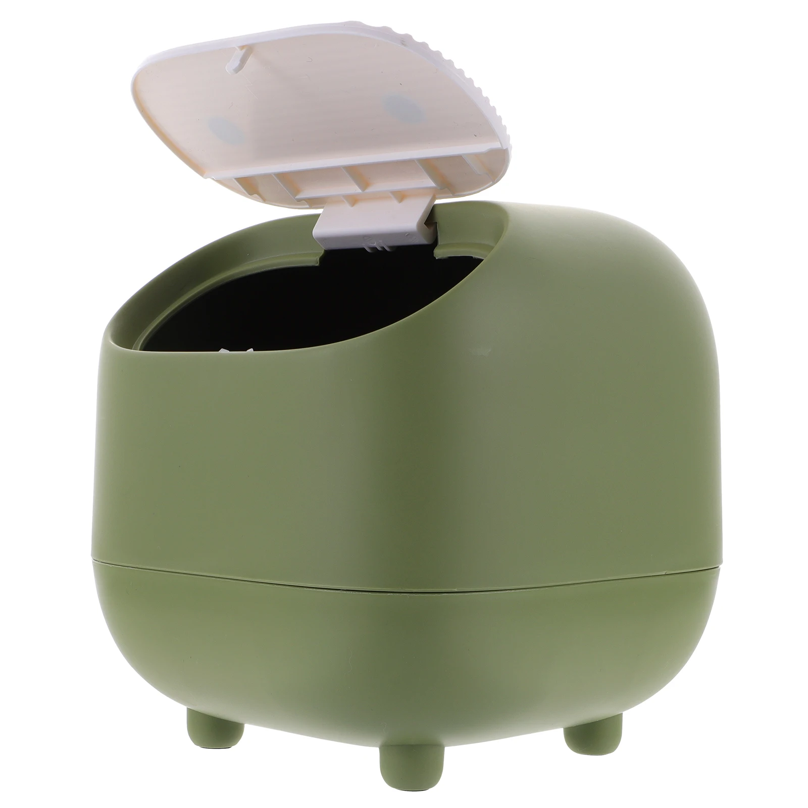 

Rubbish Bin for Bedroom Push Trash Luxury Wastebasket Green Pp Office