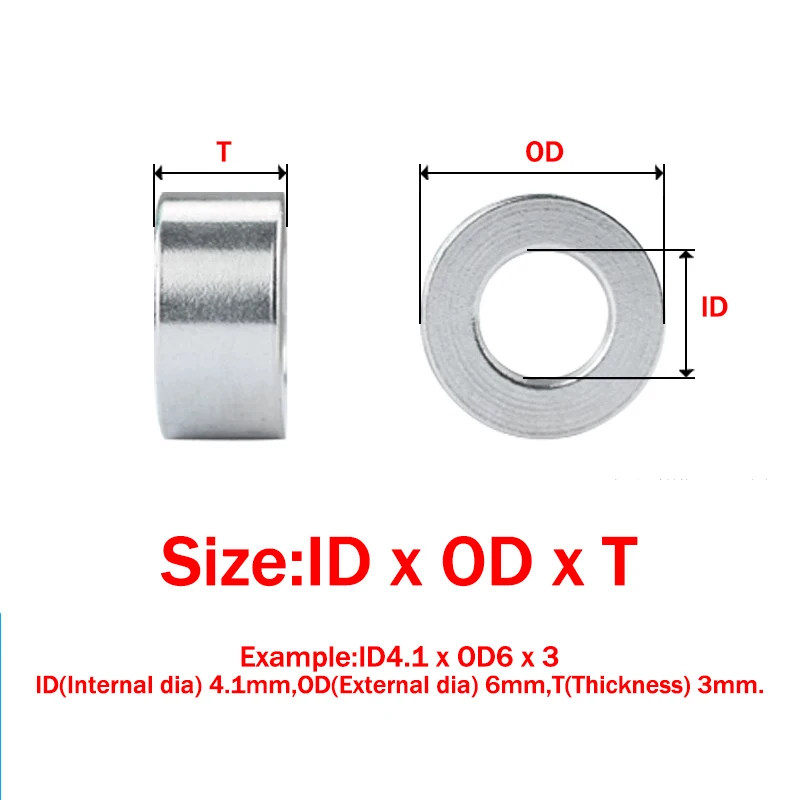 10pcs M4 M5 M6 Aluminum Alloy Bushing Flat Washer Gasket CNC Sleeve Non-threaded Stand-off Spacer for RC Model Part THK 1~30mm