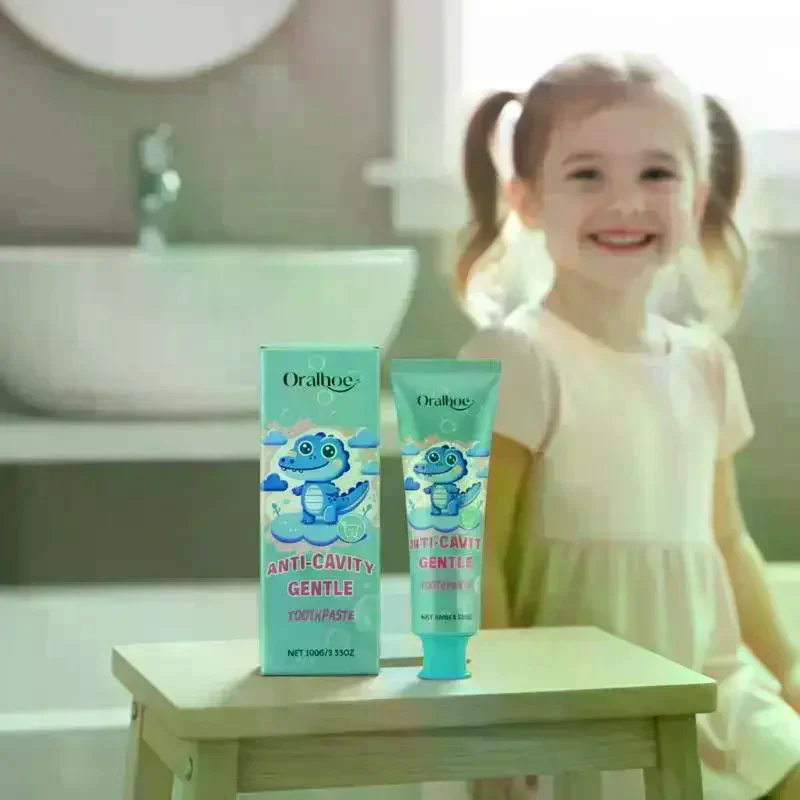 Oralhoe Children's Toothpaste Remove Plaque Yellow Teeth Stain Remover Improve Bad Breath Oral Cleaning Whitening Fresh