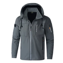 Autumn Winter Men SKi Windbreaker Jackets Fashion Men Fleece Warm Hiking Hooded Coats Men Army Waterproof Jackets Clothing