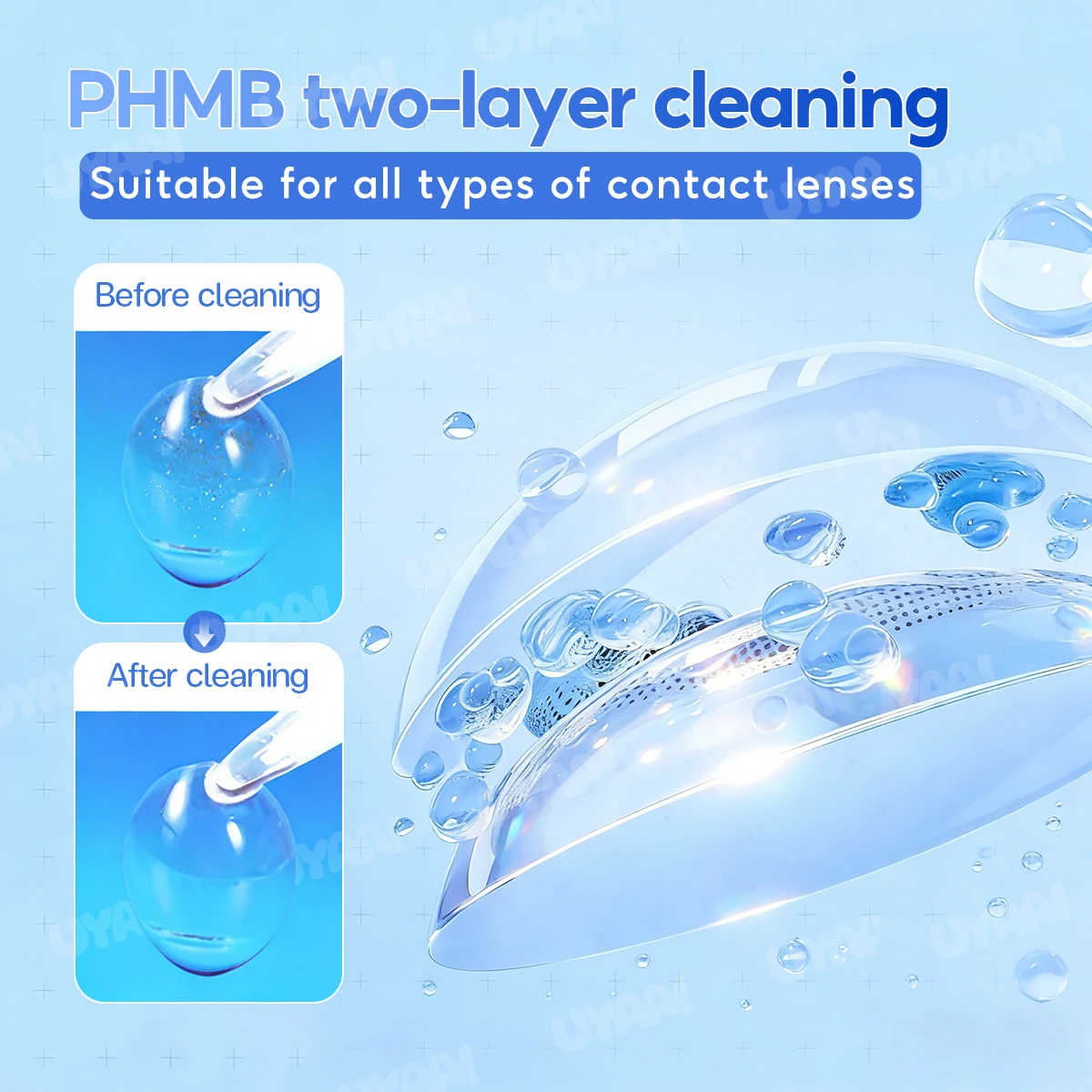 UYAAI ICE COOL 60ml Lenses Solution Nursing for Eyes Contact Lenses Solution Liquid Pupil Cleaning Health Care