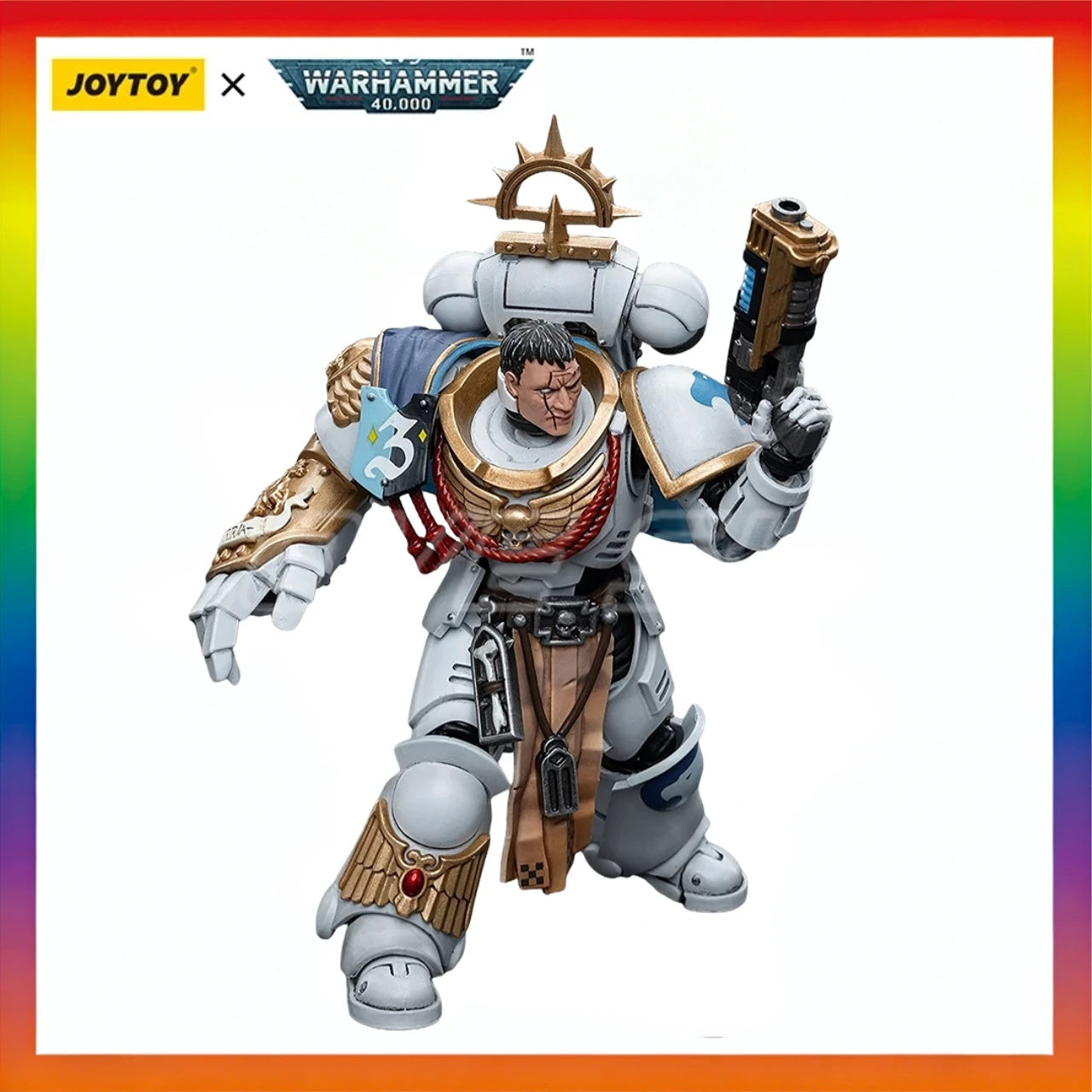 

In Stock Original JOYTOY Warhammer 40K Space MarinesWhite ConsulsCaptain Messinius1/18 Action Figure Gift Toys Model