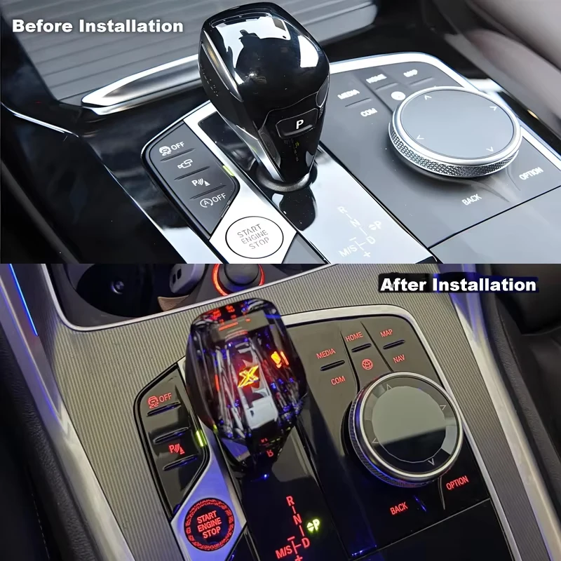 Crystal Gear Shift Knob 4-Piece Set for BMW 3 4 8 Series X3 X4 X5 X6 X7 Z4 I4 G26 G20 G16 G01 - Gear Lever Upgrade