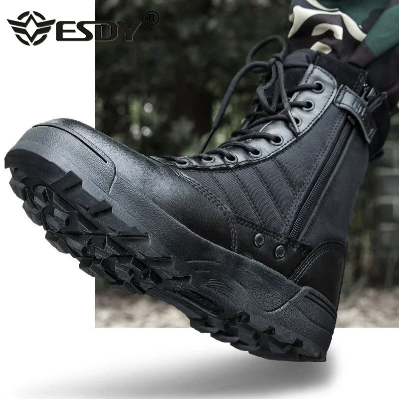 Men's Boots Combat Mens Ankle Boot Tactical Big Size 36-46 Boot Male Shoes Work Safety Shoes Men Motocycle Boots