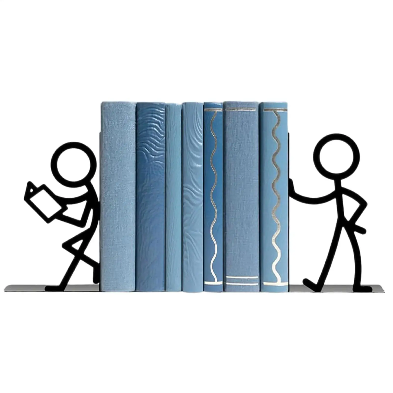 Book Ends Decorative Bookends Abstract Art Non-Slip Bookshelf Decor Heavy Duty Book Ends Shelf Decor Abstract Bookshelf Decor