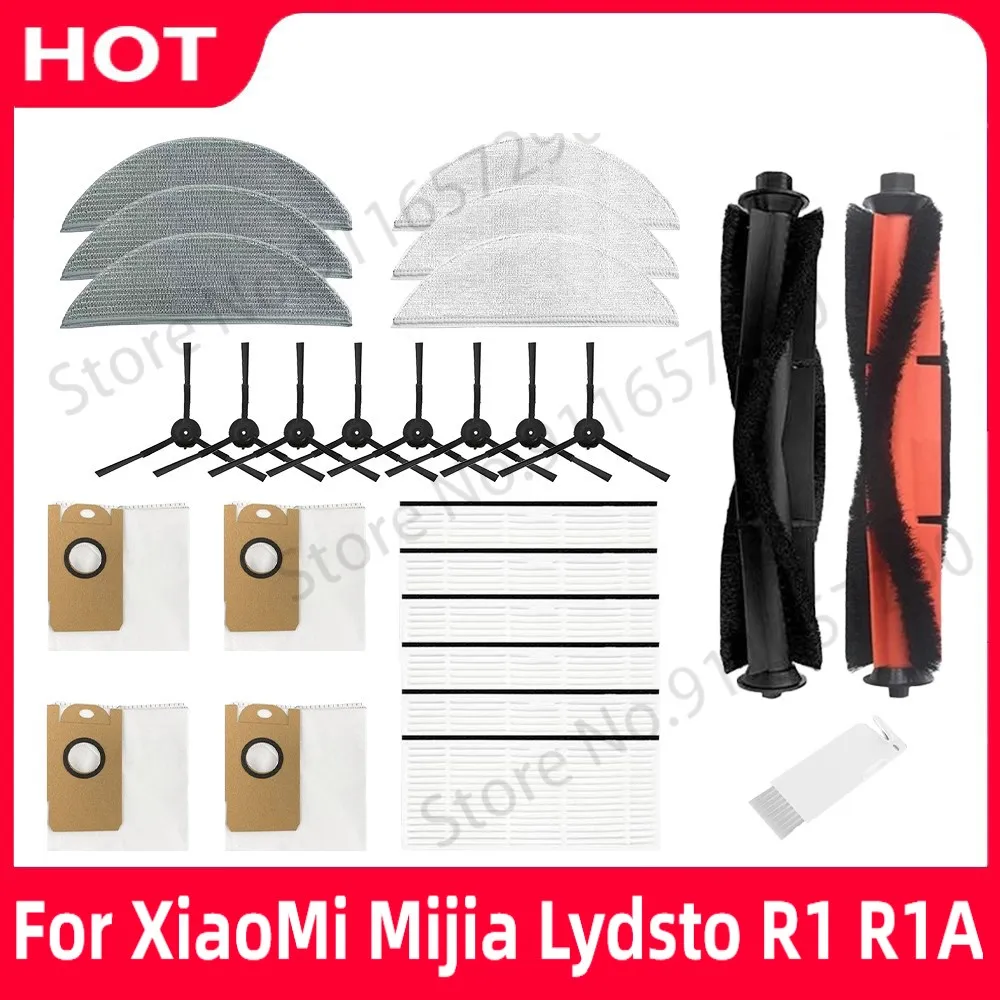 

For XiaoMi Mijia Lydsto R1 R1A Main Brush HEPA Filter Side Brush Dust Bag Mop Cloth Spare Parts Robot Vacuum Cleaner Accessories