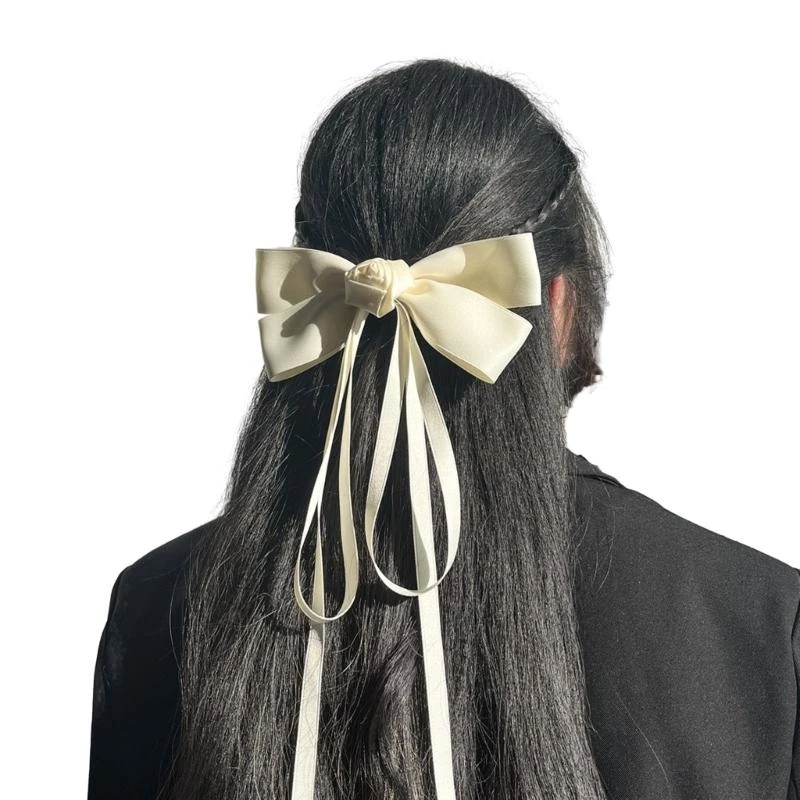 

Ribbon Bowknot Hair Clip Women Hairclip Ponytail Holder Elegant Hair Ornament 15UB