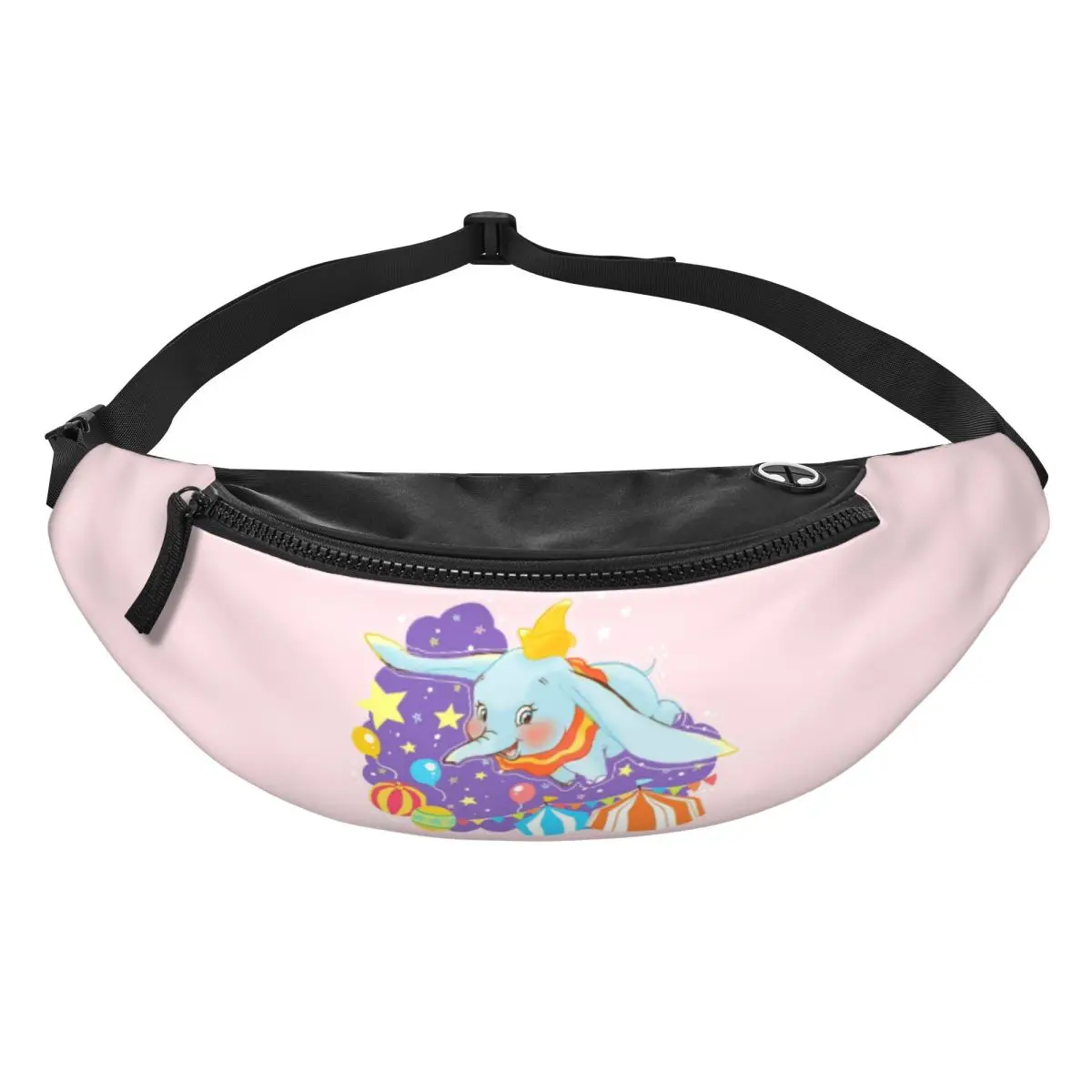 

Custom D-Dumboes Cartoon Fanny Pack for Men Women Cool Cute Elephant Crossbody Waist Bag Cycling Camping Phone Money Pouch