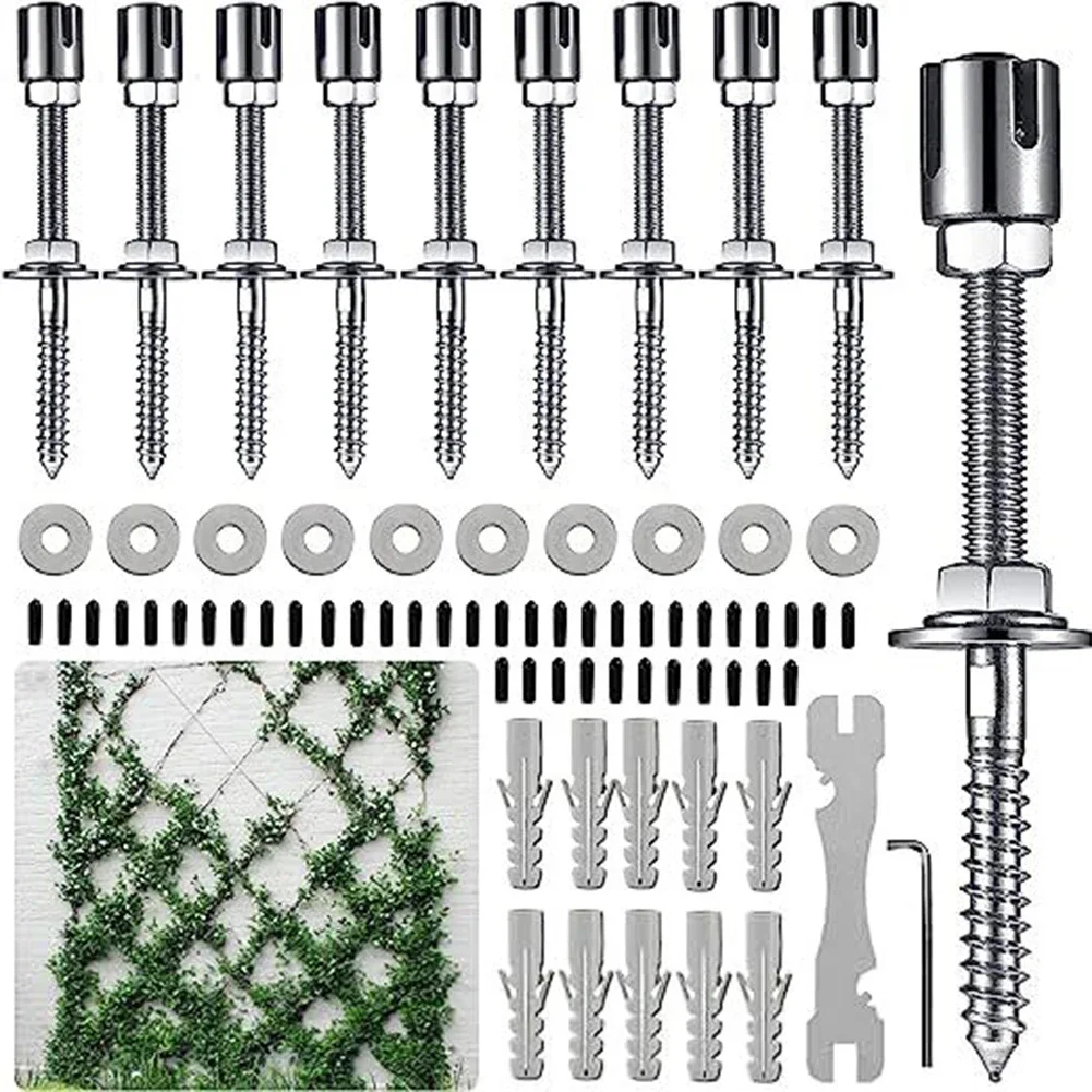 

Wire Trellis Kit Wall Trellis Set Rustproof Climbing Plant Trellis Cross Head For Ornamental Vines Ivy Roses Climbing Plants