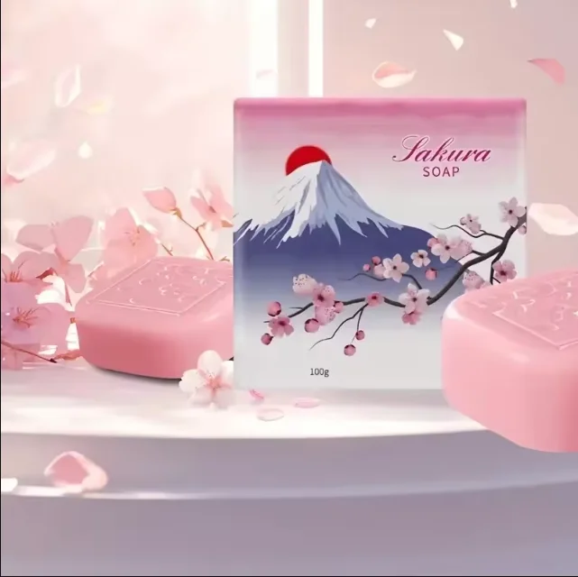 Niacinamide Cherry Blossom Fragrance Soap with Essential Oil Acne Removing Hand Cleansing Soap Oil Control Refreshing Hand Soap