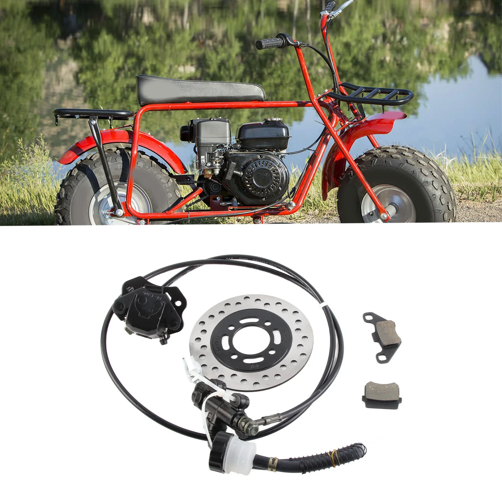 

Disc Brake Kit Brake Pad Disk Rotor for 50cc 110cc 125cc 150cc 200cc 250cc Dirt Bike Quad ATV Go Kart Brake Pad Disc Brake Kit