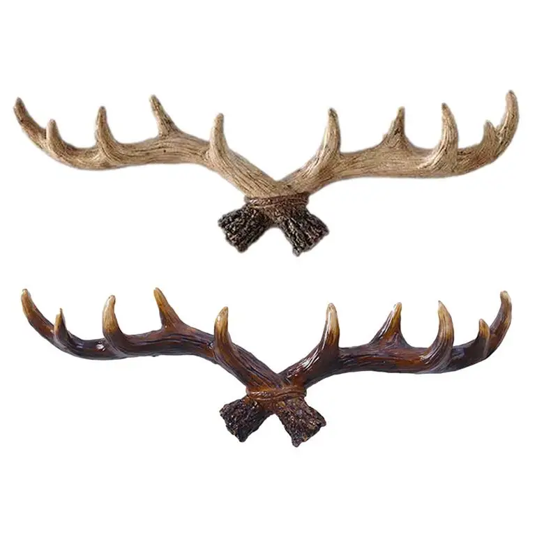 Antler Coat Rack Wall Mounted Resin Retro Coat Hook Clothes Hanger Rack Hanging Wall Decorations for Coat Hat Towel