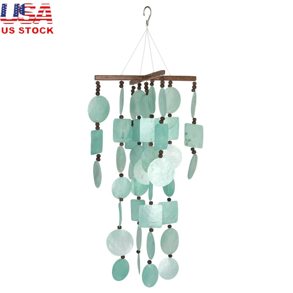 

Outdoor Capiz Wind Chimes Attractive Garden Decor Beautiful Handcrafted Sounds Durable Wood Beads Unique Gift Idea