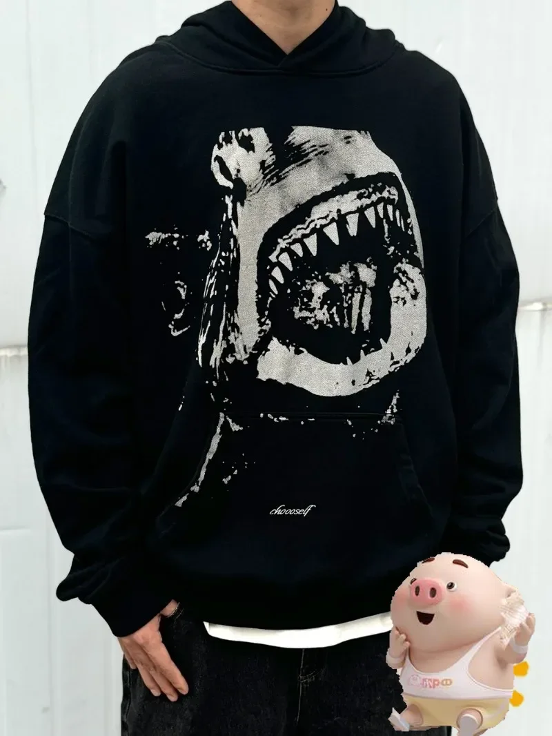 

Vintage Top Quality Big White Shark Limited Edition Hoodie Men Women Casual Hooded Pullovers