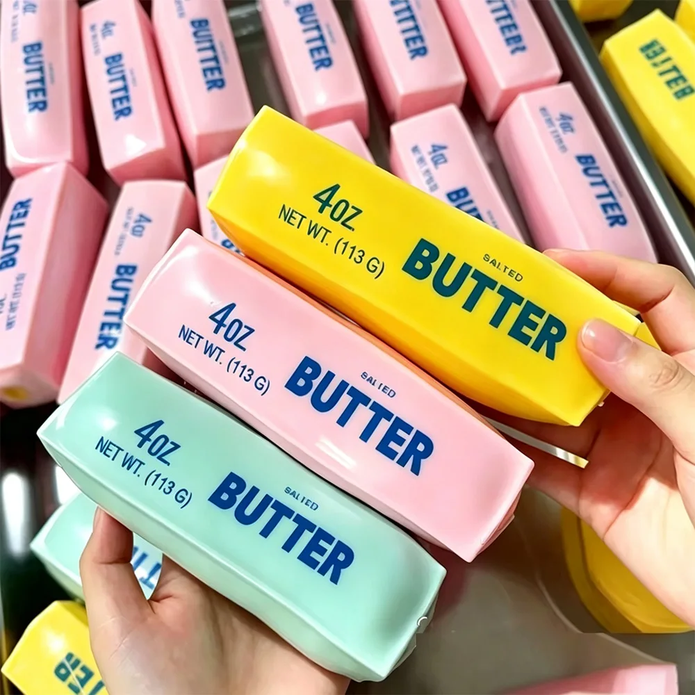 @Butter Stick Squishy Stress Ball ADHD Fidget Toy Crunchy Squeeze Toy Round Blocks Filled ASMR Anti Stress Release Hand Gift Toy