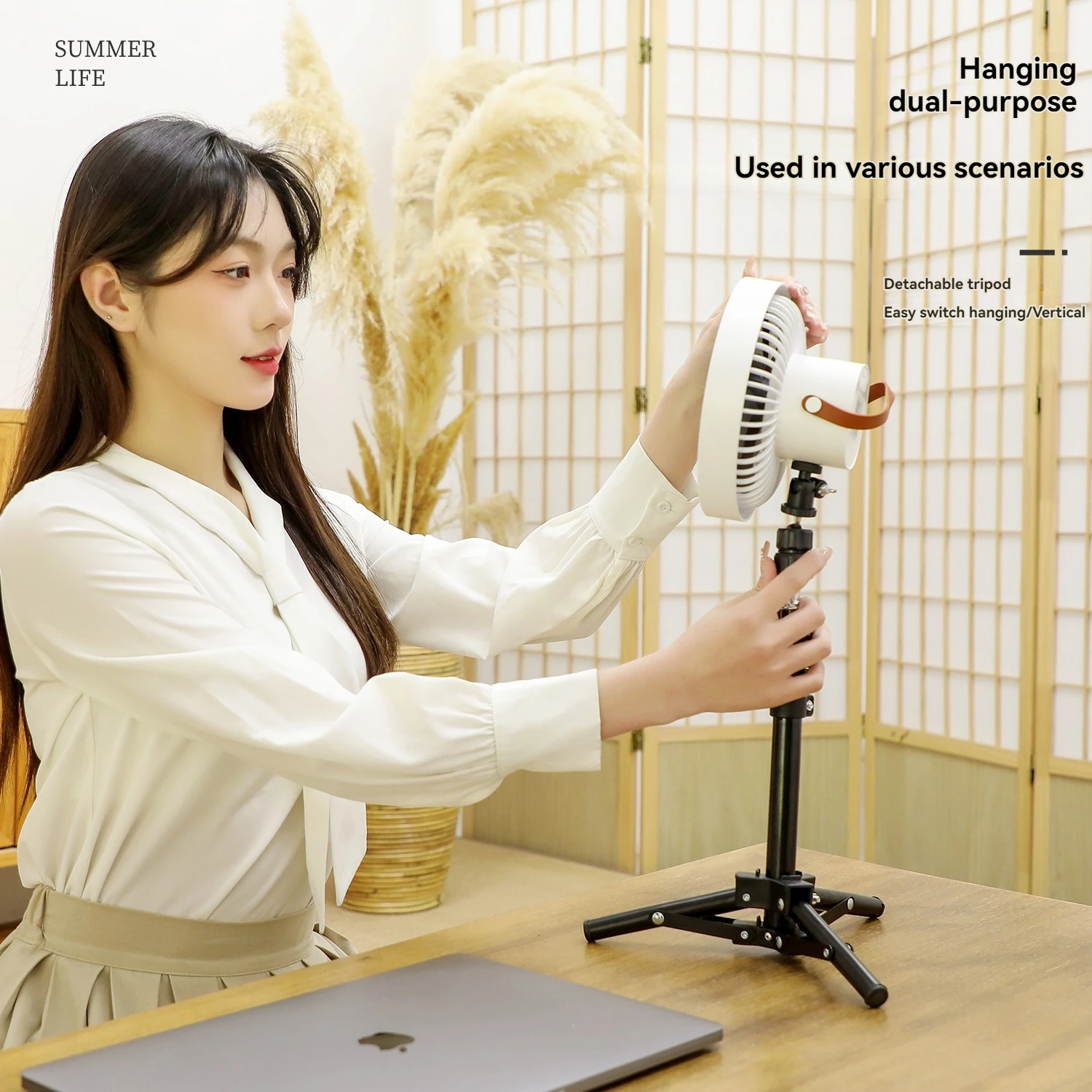 10000mah Outdoor Camping Fan Tripod Fan Portable Camping Tent Small Ceiling Fan Multi functional Power Bank Small Night Light