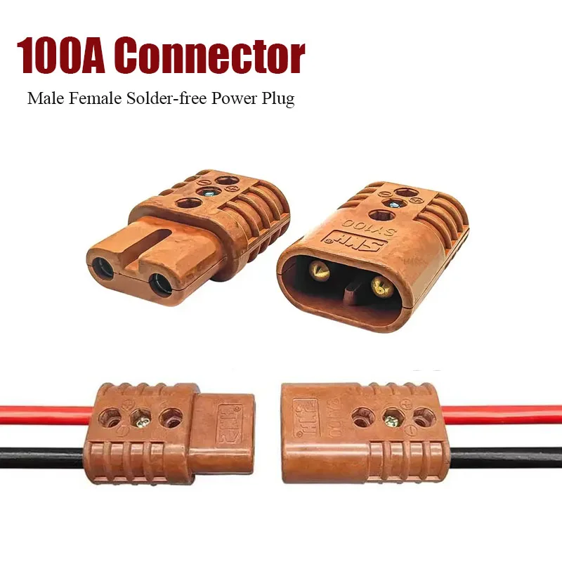 100A Male Female Connector High Current SY Solder-free Power Charging Plug for Truck Generator Joint Parking Air Condition