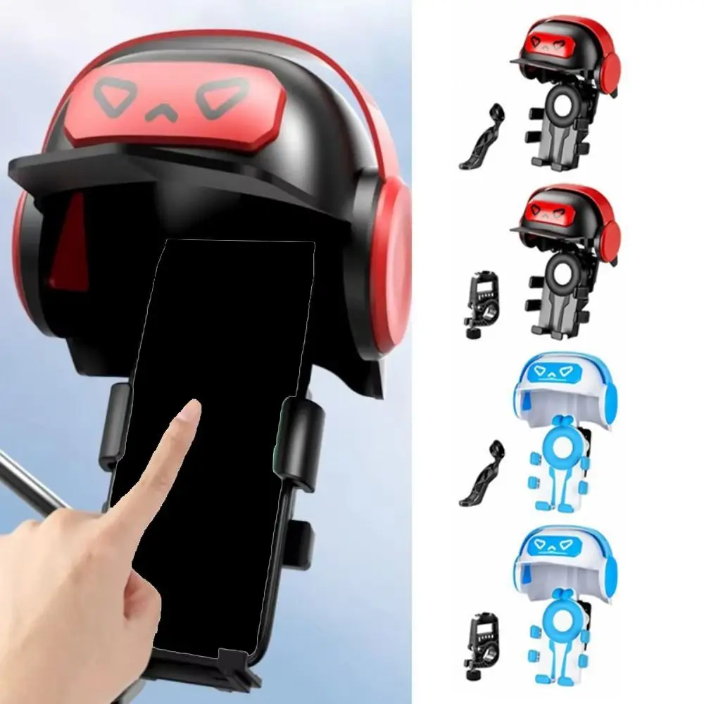 

Cartoon Motorcycle Phone Holder 360° Rotatable Rainproof Bicycle Phone Stand Anti-Shake Helmet Sunshade Phone Navigation Mount