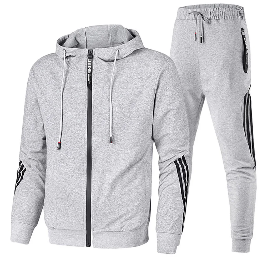 Men's Casual Zipper Jacket and Sportswear Pants Set, Brand Tracksuit, Winter Jacket, Sportswear, Sports Suit, Men's Clothing