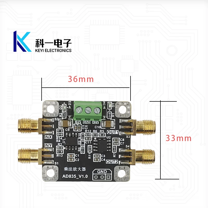 AD835 Analog Four-quadrant Multiplier Amplifier Mixer Module Broadband Modulation and Demodulation with Post-stage Amplification