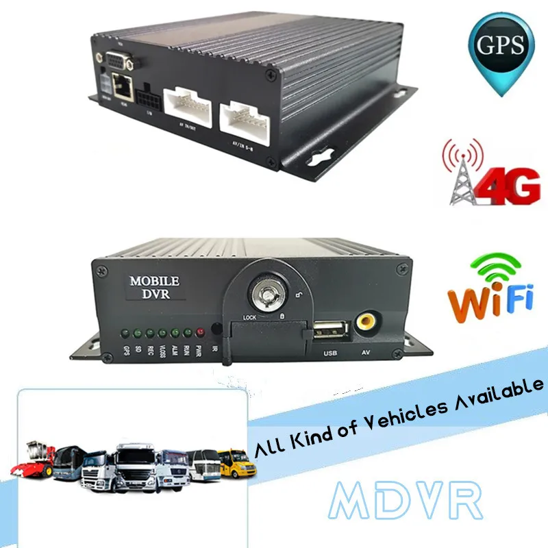 Автомобильный AHD 1080P двойная SD-карта 8ch Мобильный DVR H.265 локальный видеорегистратор с поддержкой 4G GPS WiFI Функция