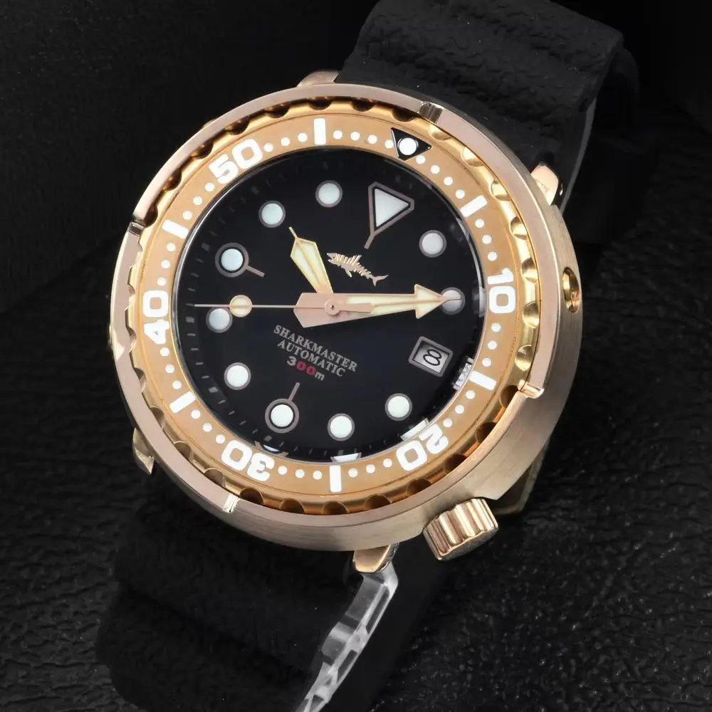 Heimdallr Men Automatic Watch 47mm Wristwatch Aluminium Bronze Dive 30ATM Waterproof C3 Luminous Sapphire Mirror Sport NH35