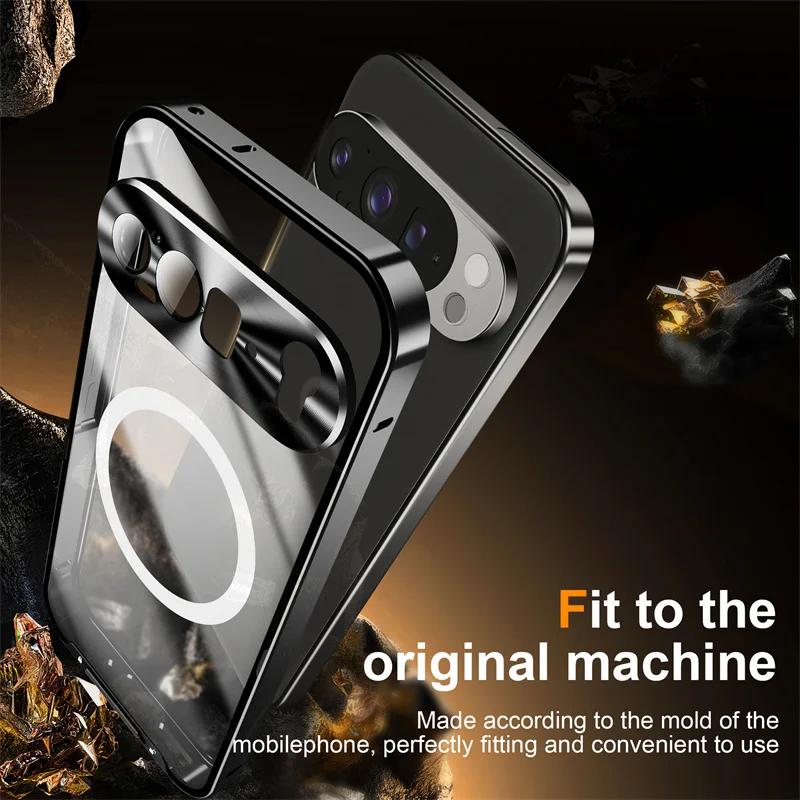 

For Google Pixel 10 Metal Frame Lens Protection Aluminum Phone Case For Google Pixel 10 Pro XL Magsafe Magnetic Back Cover Cases