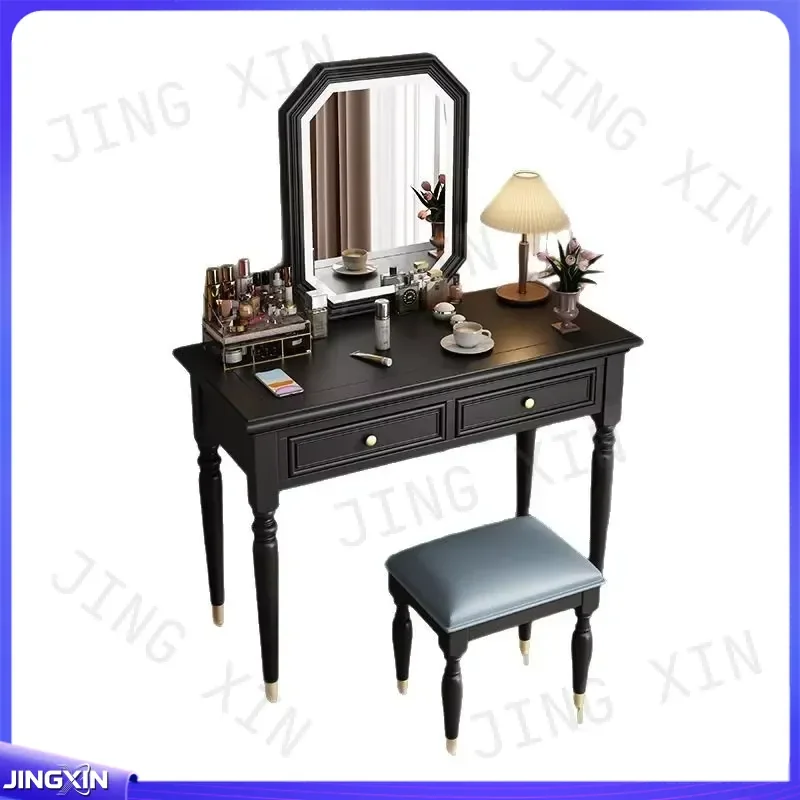 Custom for French Style Dressing Table Small Apartment Bedroom Retro Light Luxury Vanity Desk with Storage Cabinet Makeup