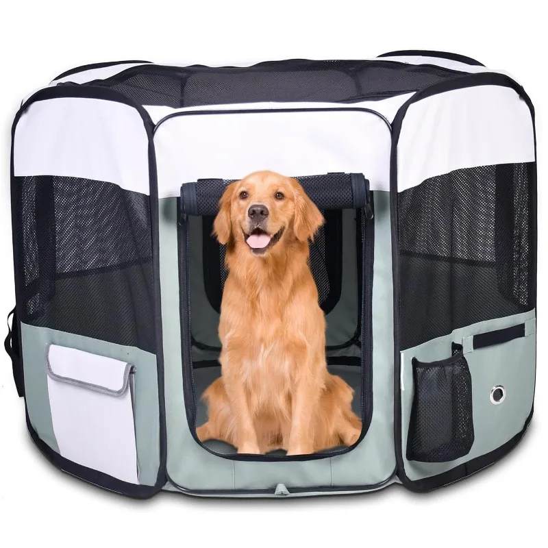 

Pet Octagonal Fence Dog Tent Oxford Foldable Pet Cage