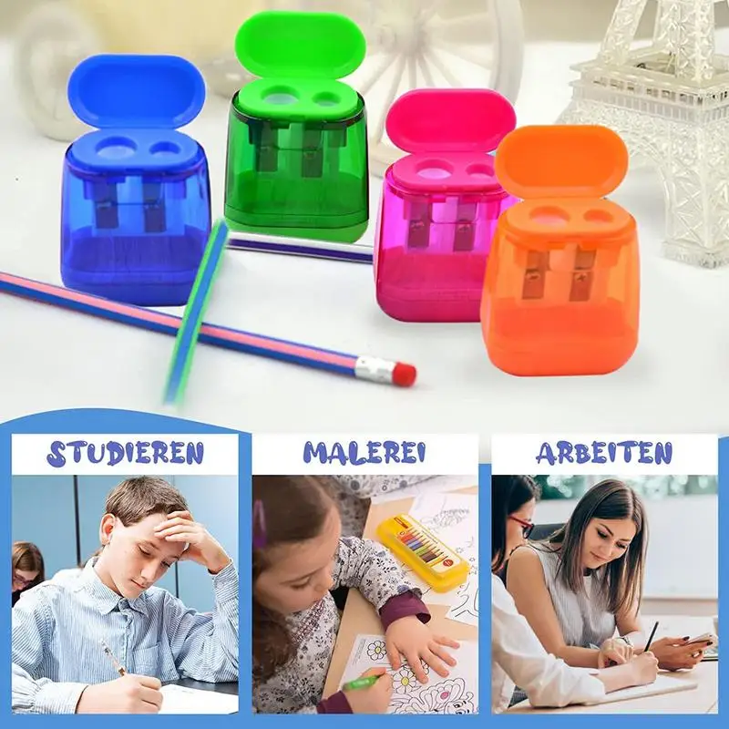 Pencil Sharpener Handheld Lightweight Pencil Sharpener With Storage Box Cute Manual Pencil Sharpeners For Kids School Home And