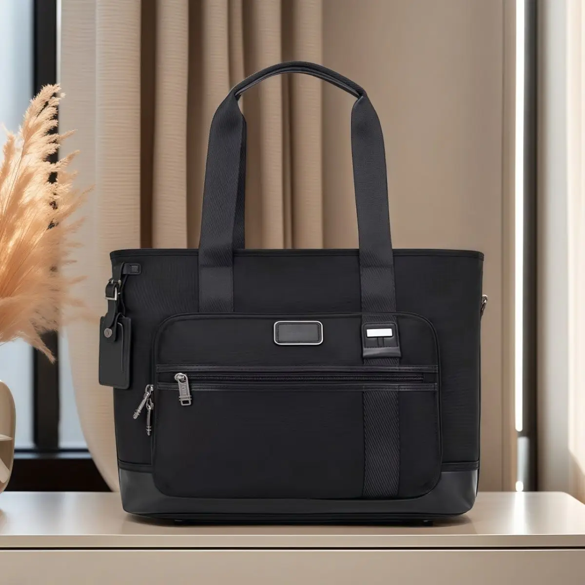 حقيبة يد نايلون بسيطة للرجال، حقيبة كتف أفقية مع جيب للكمبيوتر المحمول، حقيبة يومية متعددة الاستخدامات 2223309ALPHA #6