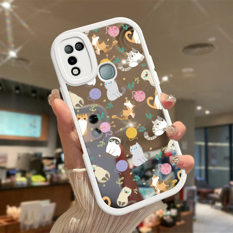 Cute Animal   Fasion For Infinix HOT 9 10 10S LITE 11 PRO NOTE 7 8 SMART 5 6 NFC PLAY Makeup Mirror Coque Cover Funda