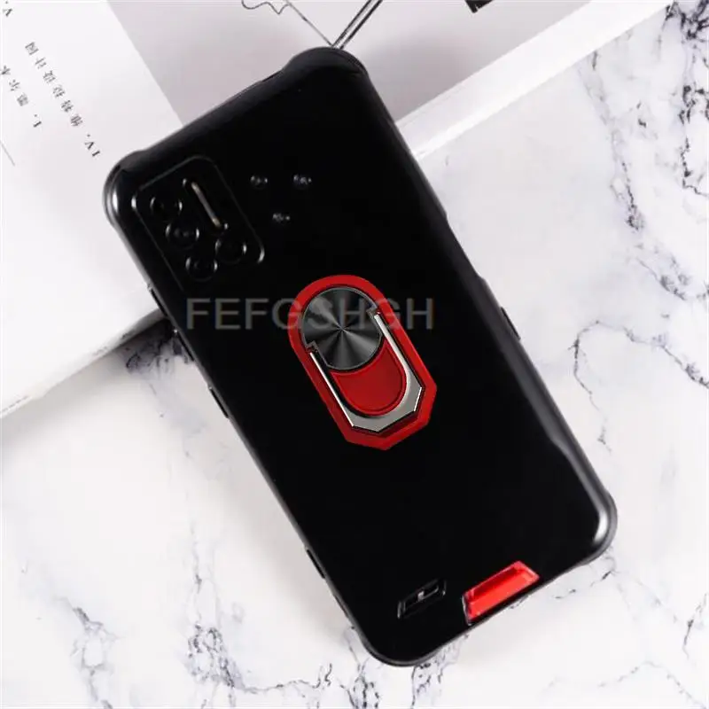 For Umidigi Bison 2021 Back Case Finger Ring Soft TPU Silicone Case For Umidigi Bison 6.3
