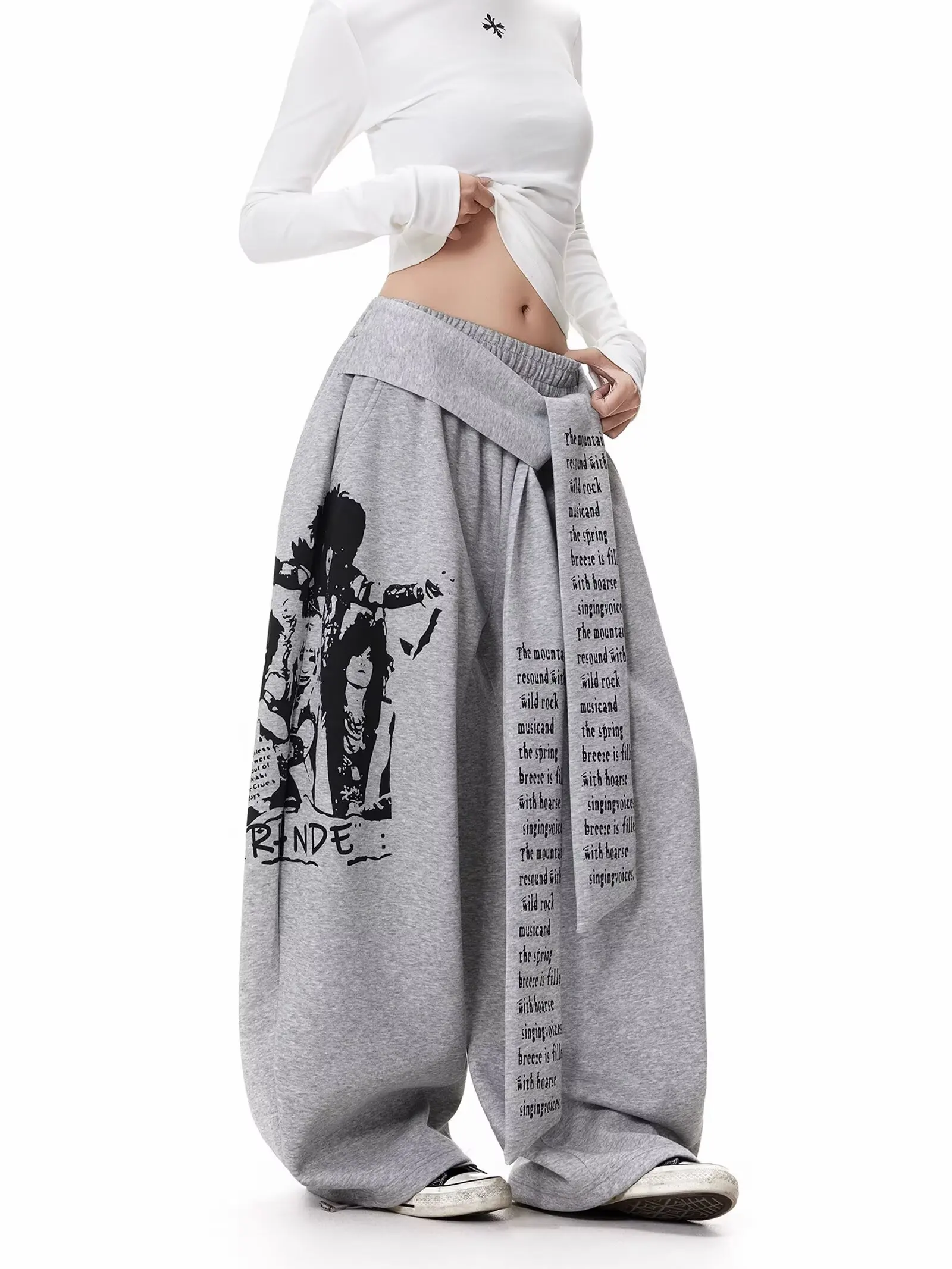 Hip-hopowy styl uliczny, wszechstronna moda, nowy styl, luźne spodnie męskie i damskie z szerokimi nogawkami, styl Y2K Harajuku, spodnie codzienne.