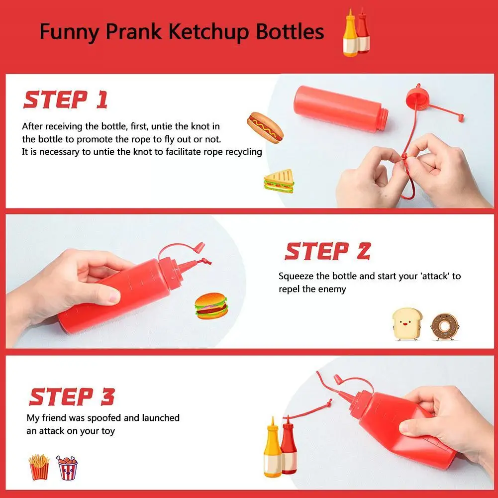 Funny Prank Ketchup Bottles Practical Jokes Tomato Sauce Prank And Jokes Toys For Kids Cool Children Toys Fake Mustard Surp T6I9