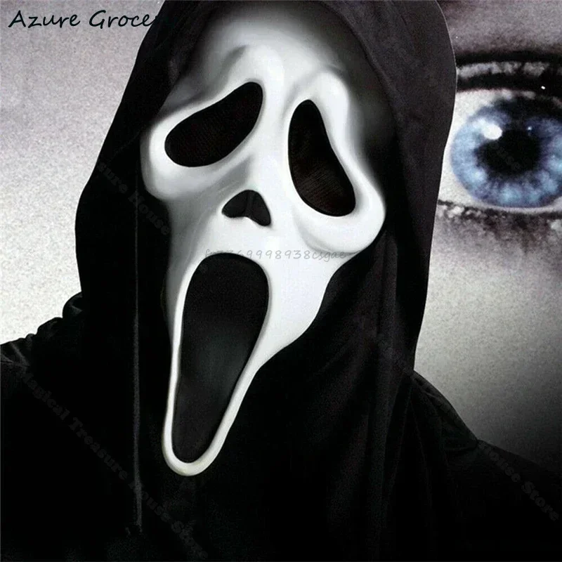 Ghost Face Scream Movie Horror Mask Halloween Killer Cosplay Adult Costume Accessories Props