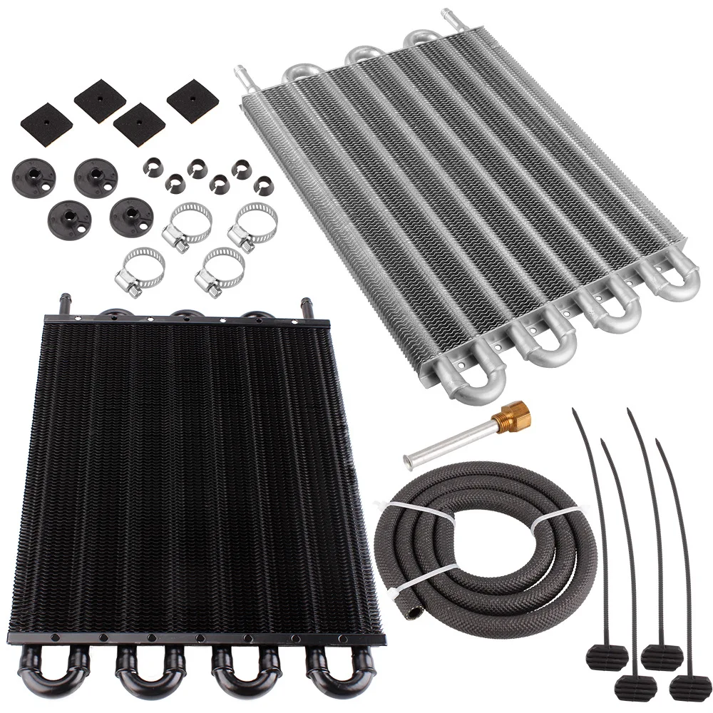 4 Row 6 Row 8 Row Aluminum Universal Oil Cooler Oil Radiator Car Air Conditioning Tube Belt Auto-Manual Radiator Converter Kit