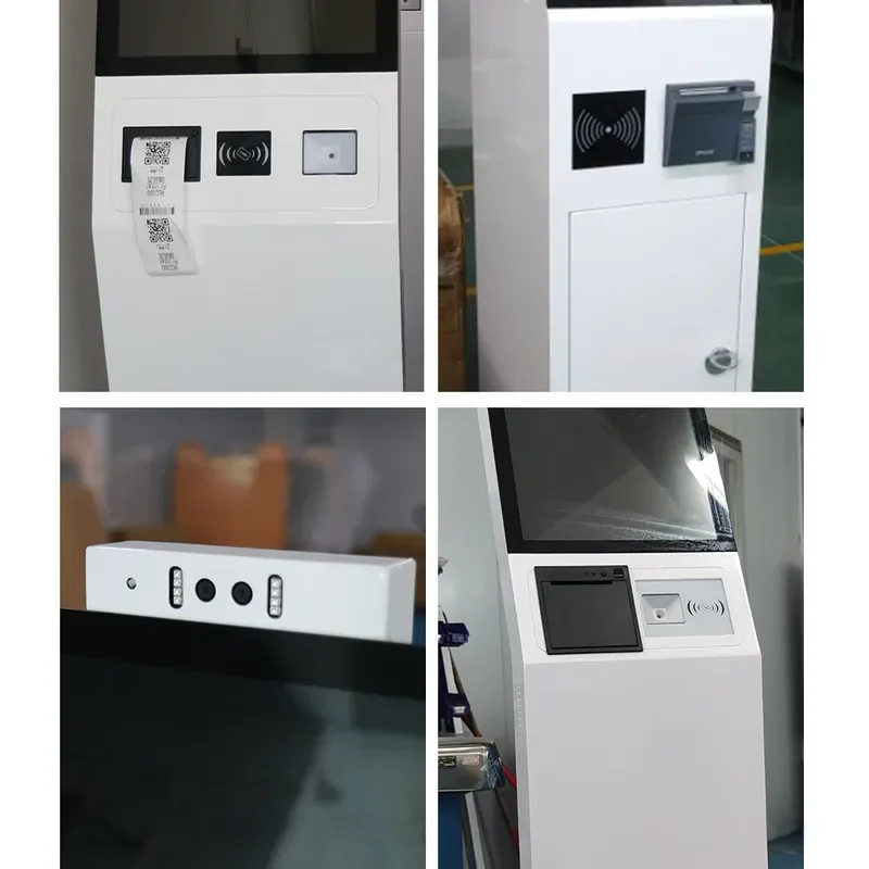 21.5 27 Inch Self Service Information Inquiring Machine Floor Stand Printing Kiosks with Scanner Printer Card Reader 4